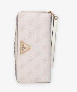 Guess Laurel Portafogli rosa logato con zip e polsiera