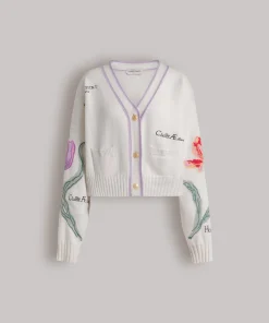 Cardigan ricamato Herbarium