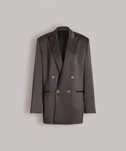 Alternative view of Blazer doppiopetto in raso lucido